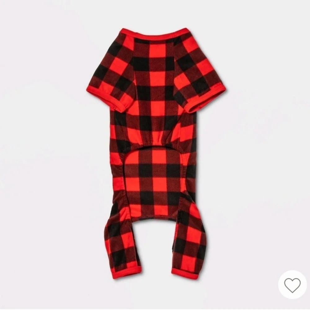 🌼New Red and Black Buffalo Plaid Pet Pajamas/Outfit Size XL